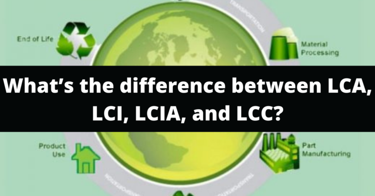 What’s the difference between LCA, LCI, LCIA, and LCC ?