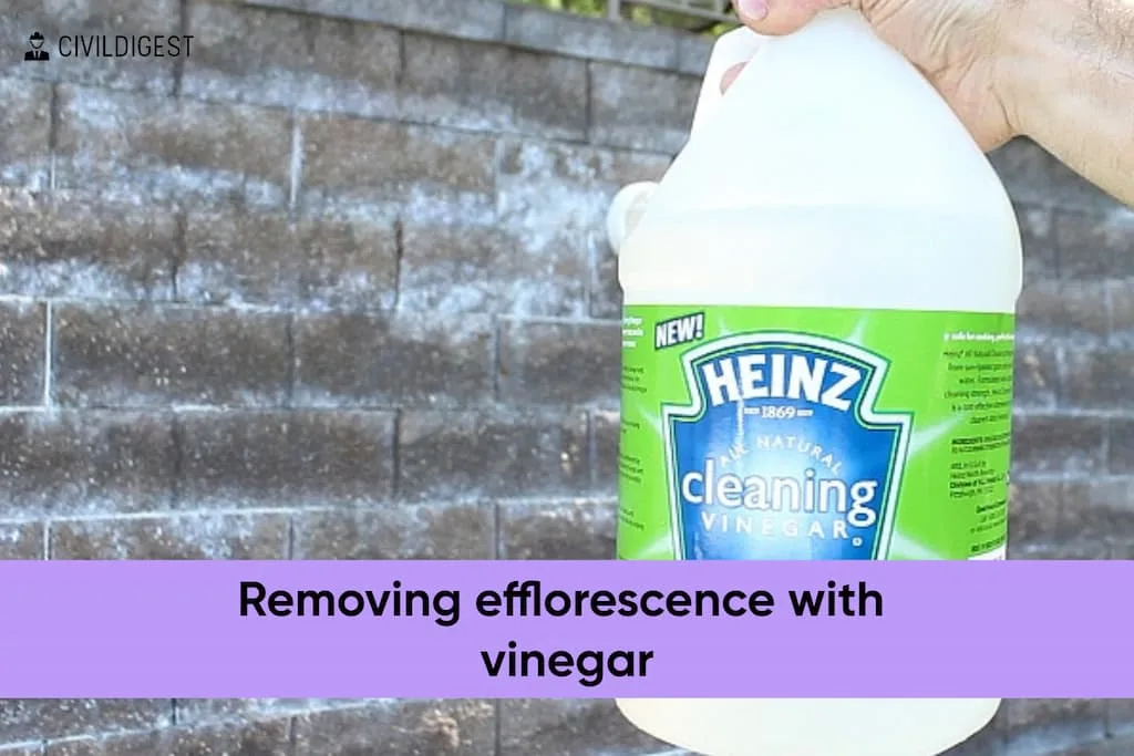 Removing efflorescence with vinegar